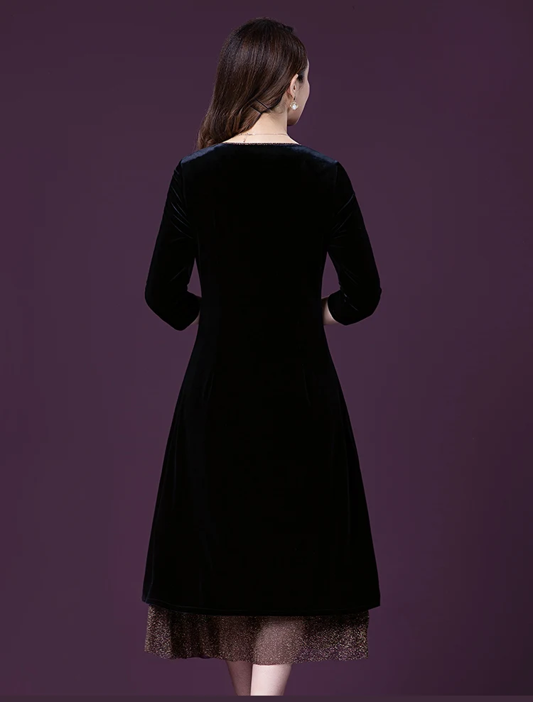 2021 Осень Новые популярные Стиль круглый вырез горловины дизайн черный матерей