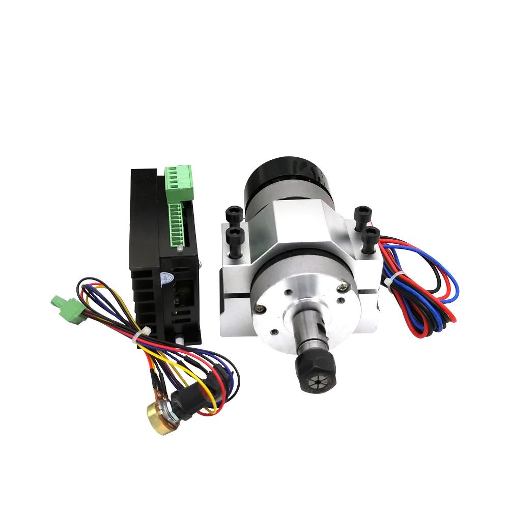 

400W 12000rpm ER11 Chuck Brushless Spindle Motor with Driver Speed Controller and Clamp Engraving Machine Accessories Set