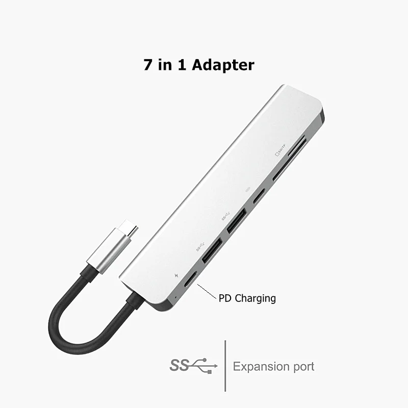 TRUMSOON Type C to 4K HDMI-compatible USB 3.0 SD TF Card Reader Hub Adapter for Macbook Dell XPS15 Samsung S20 Dex TV Nintendo |