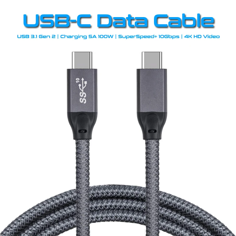 Кабель STOD USB 3,1 Gen 2 type C к USB C PD 100 Вт Быстрая зарядка 5A супер данные для Macbook huawei samsung Mi hp USB-C шнур зарядного устройства