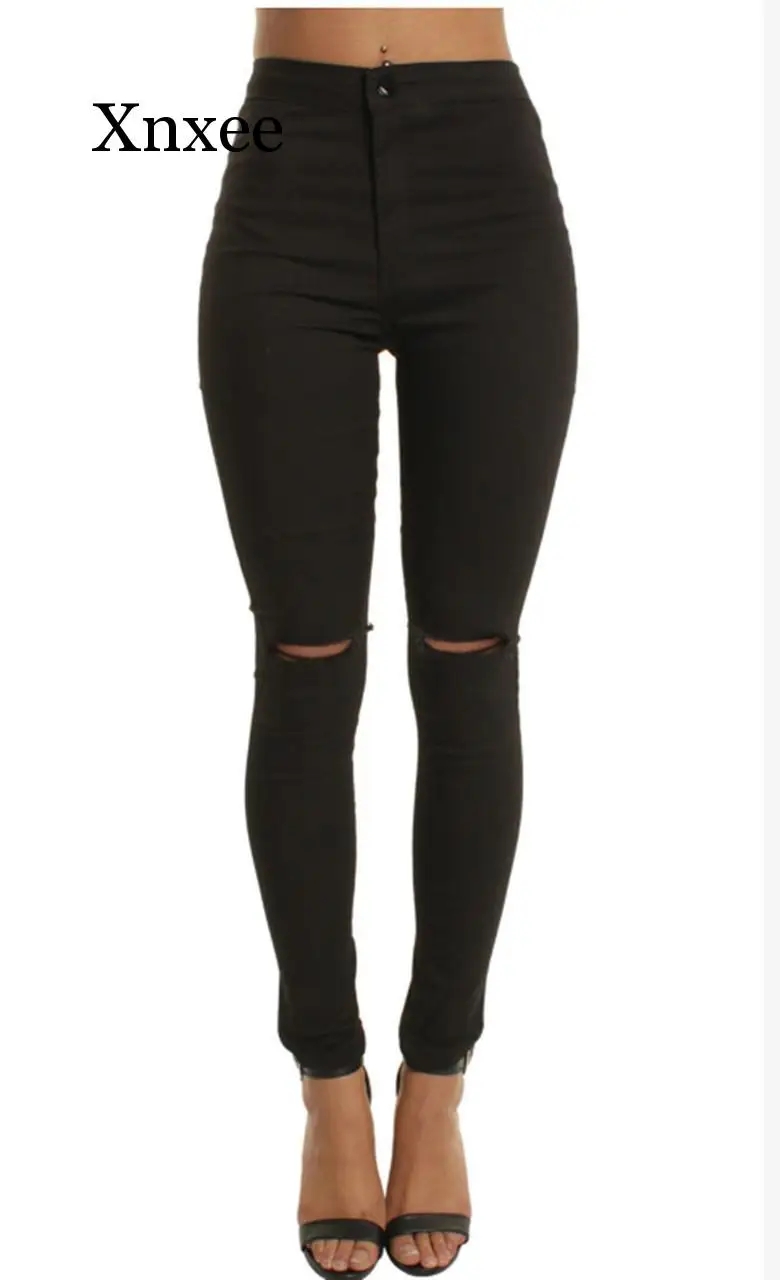 Новые летние сексуальные Стрейчевые джинсы тонкие обтягивающие рваные женские