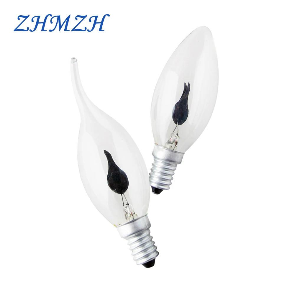 

ZHMZH 10pcs/lot Flame Lamp Bulb Tungsten bulbs Flicker Flame Led Candle Light Bulb Vintage Fire Lighting AC220V E14 E27 3W