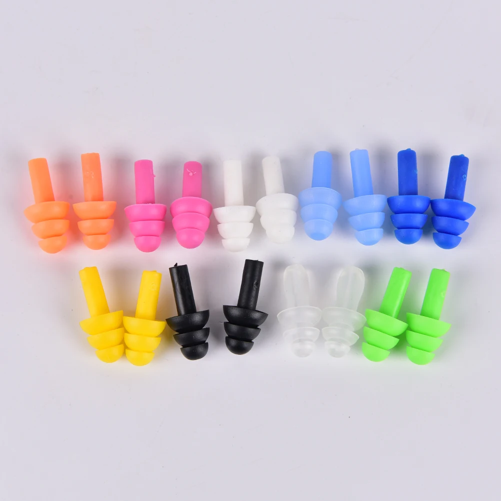 

2 Pairs Waterproof Travel Silicone Swimming Ear Plugs Earplugs Ear Protector Noise Reduction Protective Earmuffs For Sleeping