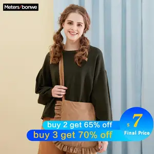 Metersbonwe шерстяной вязаный свитер Женский Пуловер кашемировый осенне-зимний базовый женский свитер в Корейском стиле приталенный