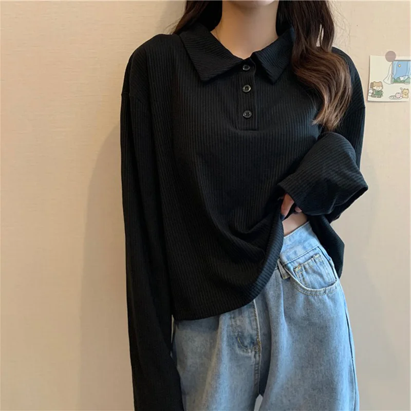 

Large Size Long-Sleeved T-shirt for Plump Girls Loose Inner Wear Bottoming Shirt Women's Outer Wear Spring New All-Matching