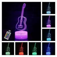 3d guitar night lights 16 color change acrylic table lamp led touch remote control nightlight home decor birthday christmas gift