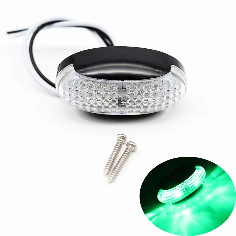 2pcs Cear Green Led 2 шт. 12 V/24 V Универсальный светодиодный автомобиль грузовик с прицепом боковые габаритные светодиодный индикатор светильник фонарь для грузовика желтый и красный/желтый/белый низкой мощности - Цвет: 2pcs Cear Green Led