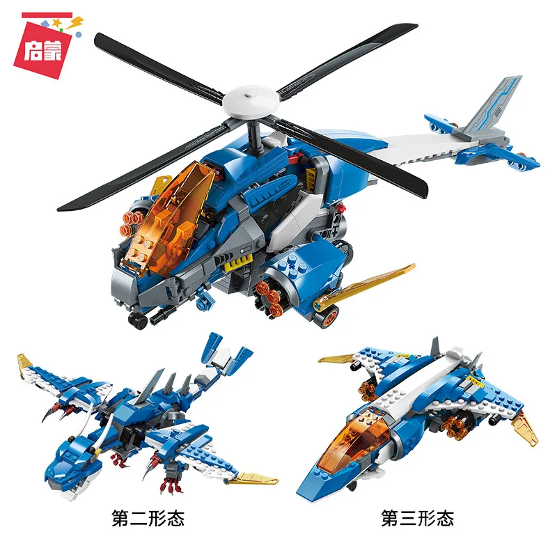 

604 шт. просвещение 42103 Air Overlord креативная сборка самолета с 3 изменениями модель для мальчика строительный блок игрушка подарок