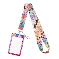 yl459 oran high school host club anime lanyard credit id badge holder student woman travel bank bus business card cover