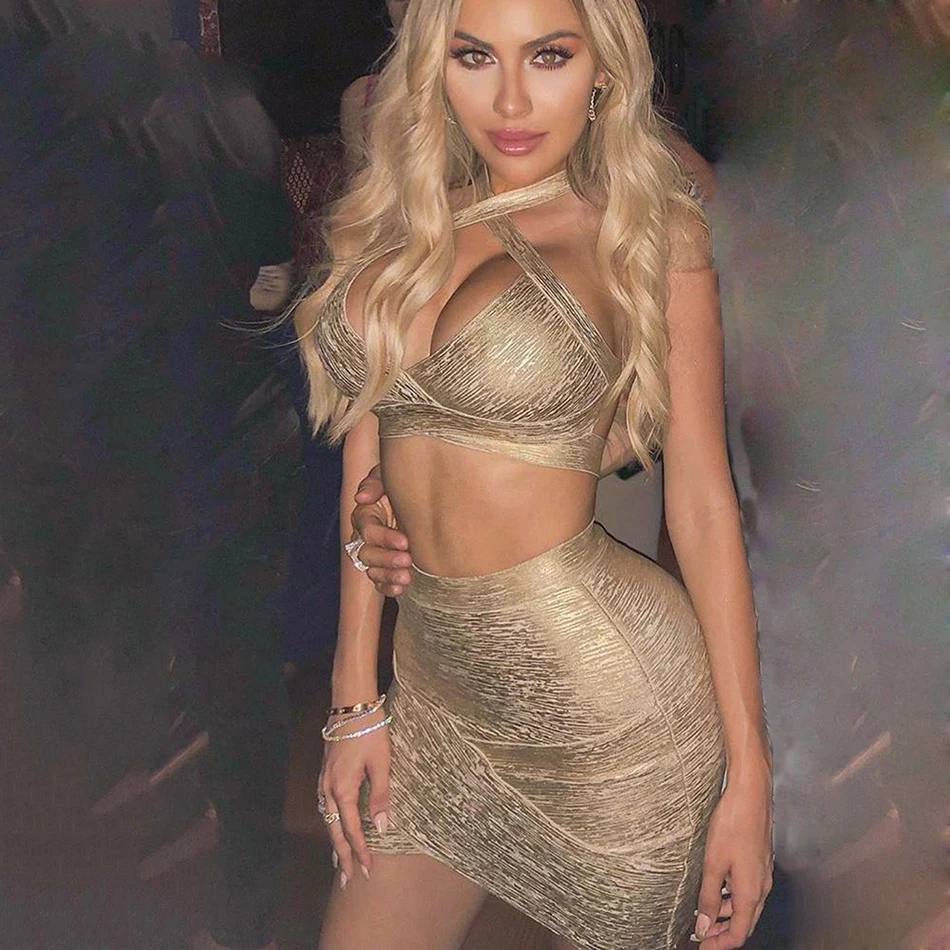 2021 Новый Для женщин облегающее Бандажное платье комплект с платьем Vestidos цвета: