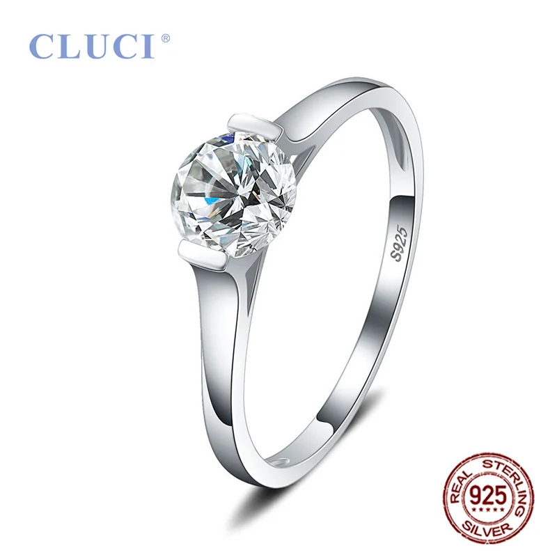 

Женское Обручальное Кольцо CLUCI, 925 пробы, серебряное кольцо с цирконием, кольцо на День святого Валентина DR1020SB