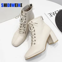 hot women ankle boots pu leather 35 39 feet length boots for women round toe chelsea boots high heel boots ab784