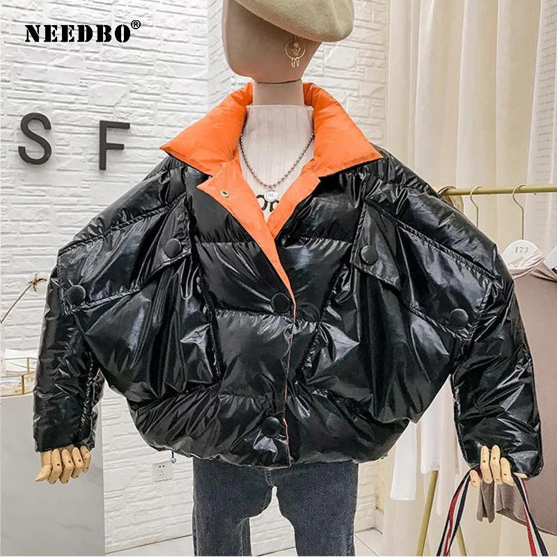 NEEDBO зимняя женская куртка плюс размер парка со стоячим воротником Mujer женское