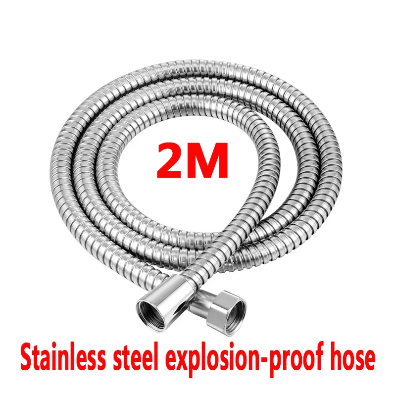 1m/1.5m/2m Stainless Steel Shower Hose High Quality Encryption Explosion-proof Spring Tube Pull Bathroom Accessories | Обустройство