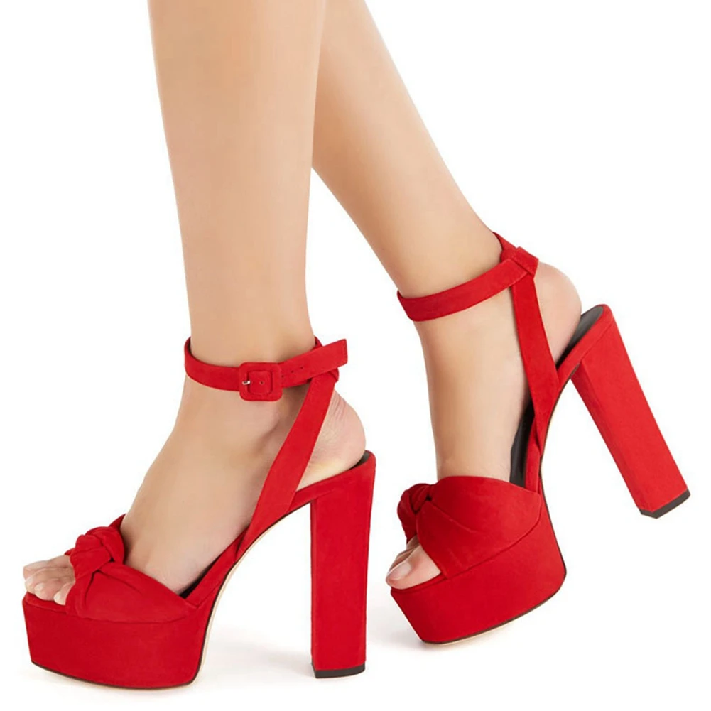 

DORATASIA Big Size 46 Women Solid Buckle Peep Toe Platform Shoes High Heel Bowknot Mature Sexy Sandals Women's Sandals