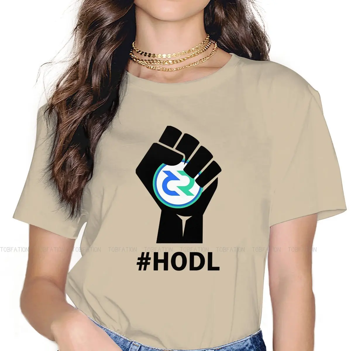 

HODL 5XL TShirts Decred DCR Cryptocurrency Digital Currency Woman Pure Cotton Tops T Shirt Round Neck Big Size