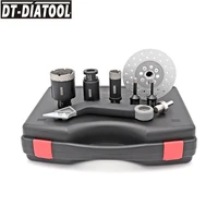 dt diatool 1set boxed diamond drill core bits cutter cutting grinding discs set for porcelain tile ceramic 58 thread hole saw