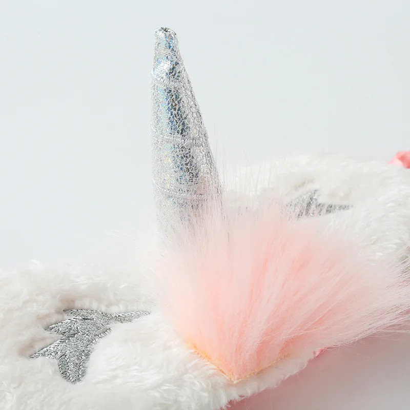 Маска для сна плюшевая детская повязка на глаза с единорогом отдыха