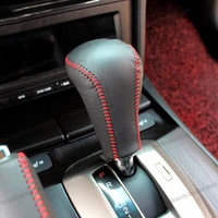 leather car handbrake cover gear lever post shift knob for honda accord 2008 2009 2010 2011 2012 2013 8 8th accessories sport