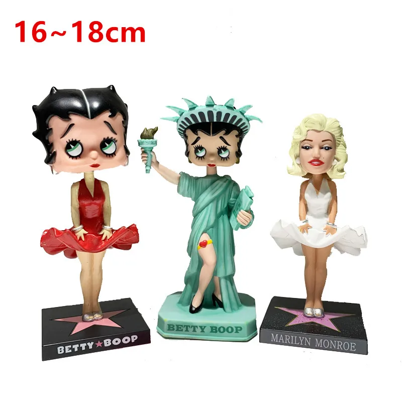 16 ~ 18 см Betty boop Bobble head marilyn monroe vintage wacky wobbler виниловый пвх кукла Фигурка игрушки