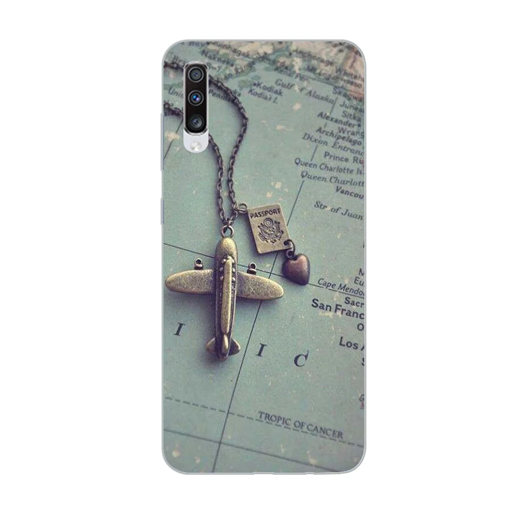 WM05745 Чехол для телефона ciciber для samsung Galaxy A50 A70 A80 A40 A30 A20 A60 A10 A20e, мягкий силиконовый чехол из ТПУ с картой мира, чехол для путешествий - Color: WM05745