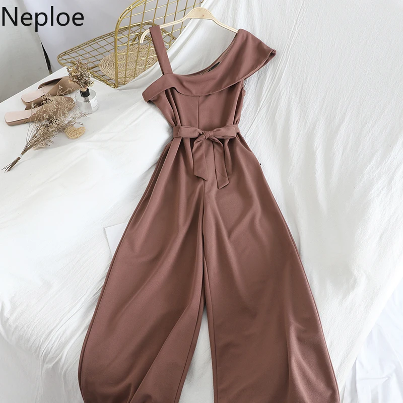 Neploe косой воротник с открытыми плечами боди Женский однотонный без рукавов