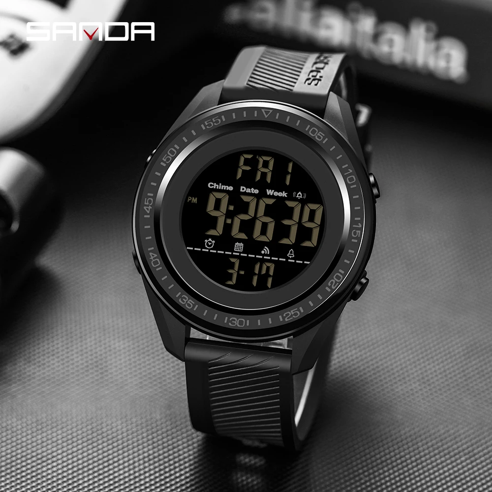 Модные спортивные мужские часы SANDA 2021 многофункциональные водонепроницаемые