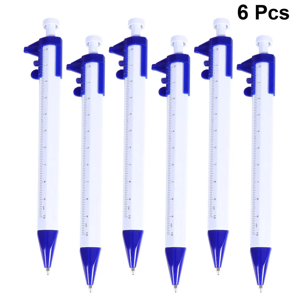 

6Pcs Scale Ballpoint Pens Poratble Writing Pen Creative Students Stationery School Supplies for Home Office(Red)