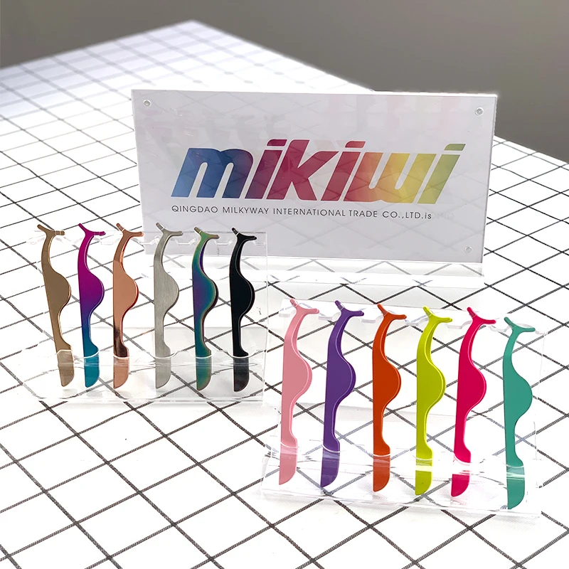 

Mikiwi T-shape False Eyelash Tweezers Fake Eye Lash Applicator Lashes Extension Curler Nipper Auxiliary Clip Clamp Makeup Tool