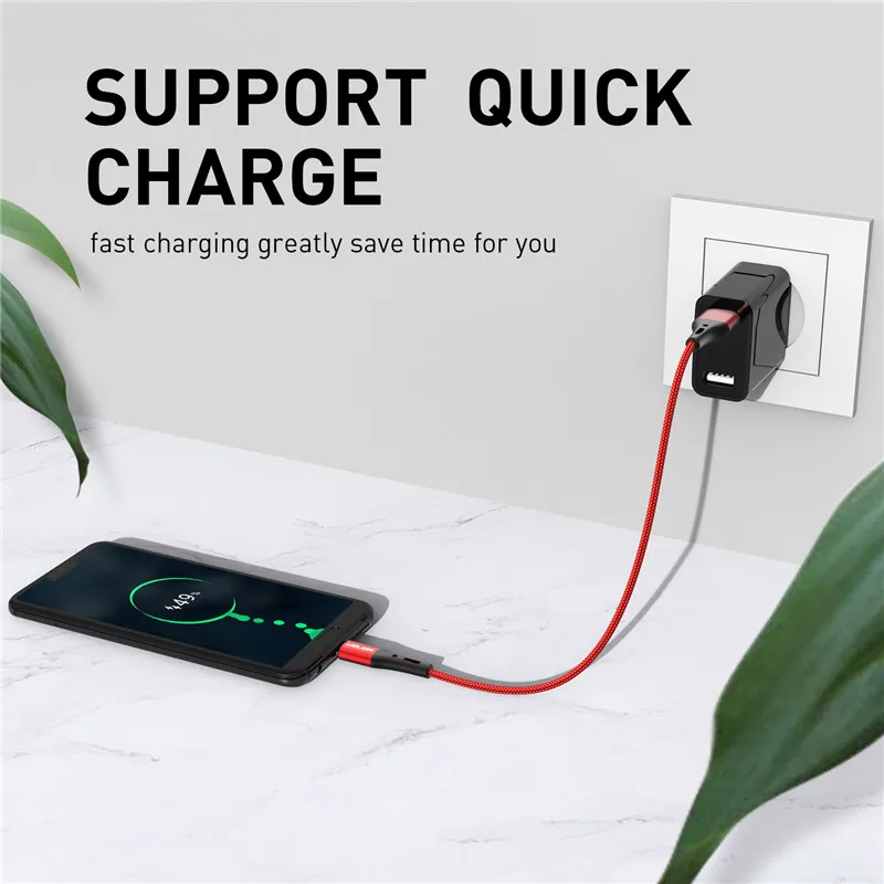 Зарядный кабель USLION USB Type C для Huawei P30 Pro/Samsung S10/Xiaomi 3 м | Мобильные телефоны и
