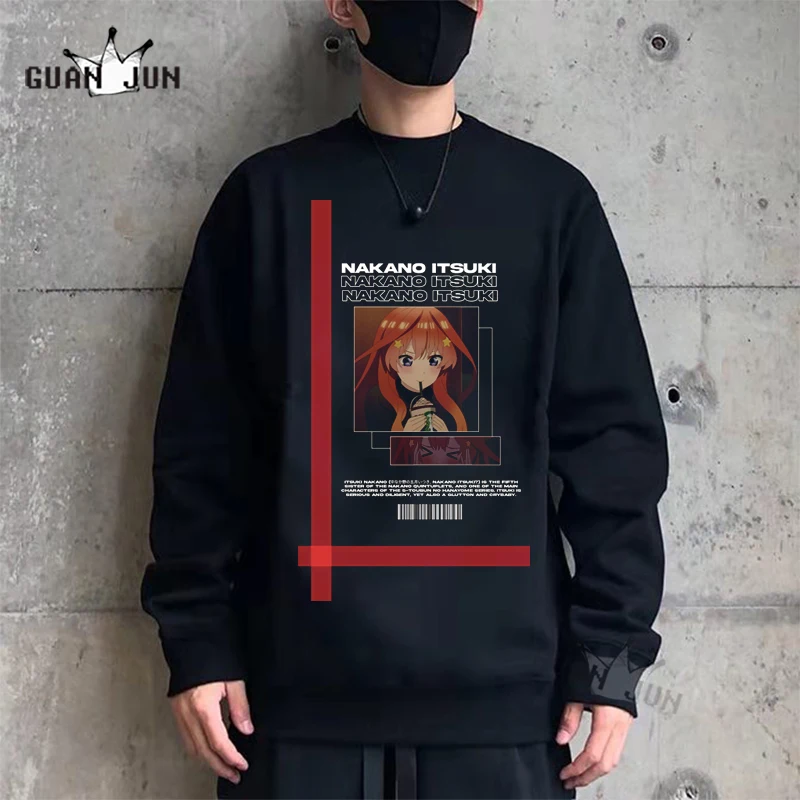 

The Quintessential Quintuplets Hoodies for Men Long Sleeves Sweatshirt Nino Nakano 5 Toubun No Hanayome Cartoon Manga Hoodies