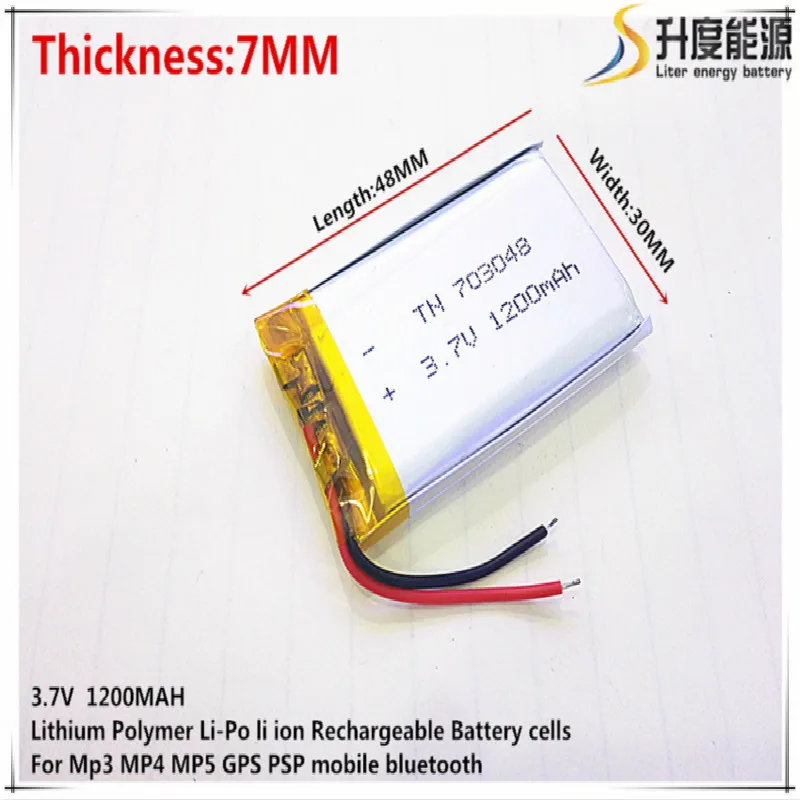 3 7 V 1200mAh 703048 литий-полимерный литий-ионный аккумулятор для Mp3 MP4 MP5 GPS Мобильный