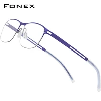 fonex b titanium eyeglasses frame men square optical prescription eye glasses 2020 new antiskid silicone screwless eyewear 8529