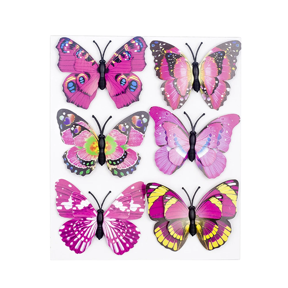 6 шт. 5 цветов ПВХ разворачивающееся моделирование Красочные бабочки орнамент