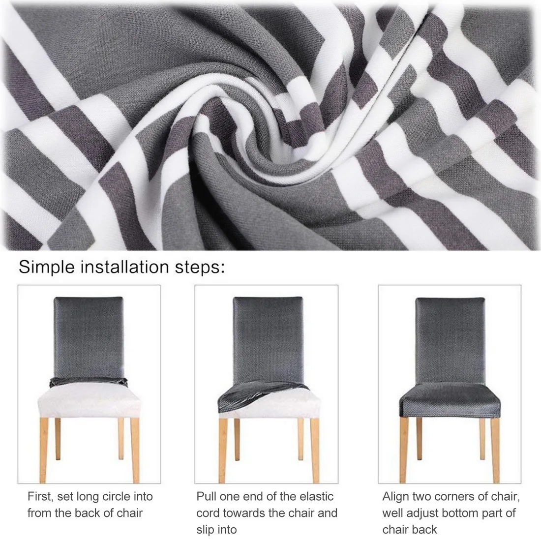 Стрейч Чехлы для обеденного стула жаккардовые съемный эластичные чехлы из