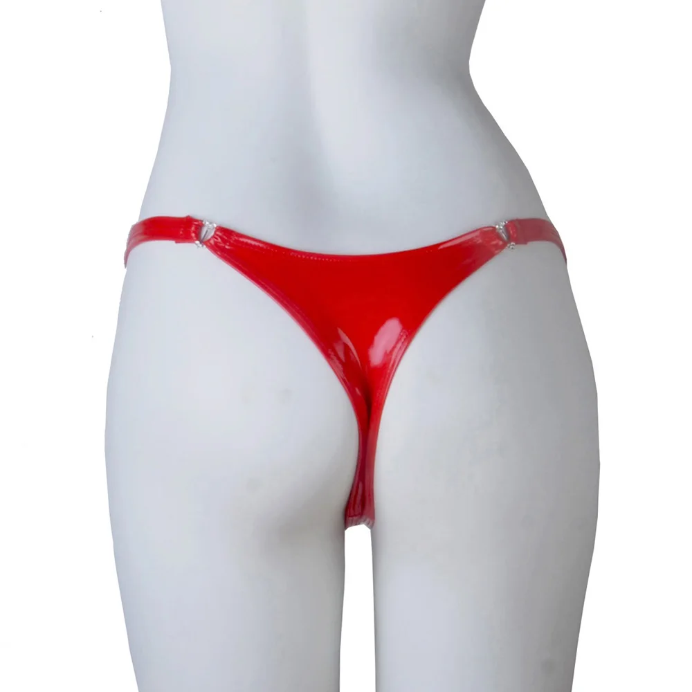 

Wet Look PVC String Low Waist Shiny PU Leather Tanga Lingerie Underwear Women Thongs And G Strings Sexy Panties Calcinha Briefs