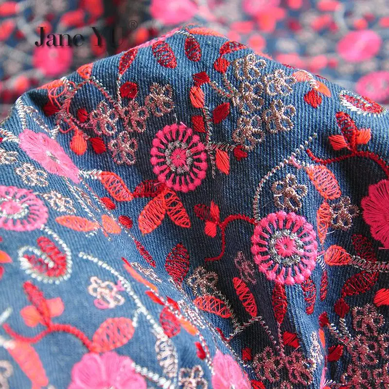 Утолщенная вышитая джинсовая ткань брюки юбка пальто сумка ручной работы сделай