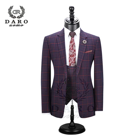 Мужской облегающий костюм DR DARO UOMO, повседневный блейзер с одной пуговицей для свадебной вечеринки DRV8038, 2023
