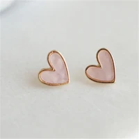 valentine post pastel pinkblue heart stud earrings for wife girl minimal marble heart stud earring valentine jewelry sweetheart