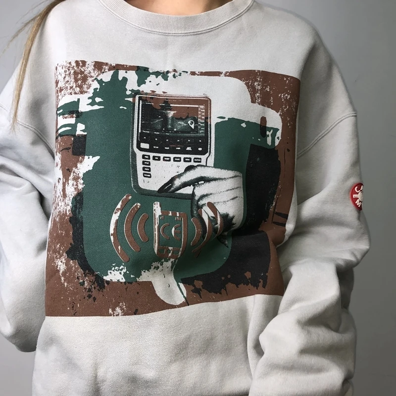

2021fw CAVEMPT C.E Fashion Crewneck Men 1:1 Top Quality CAVEMPT Vintage Mobile Phone Print Sweatshirts Cav Empt Women Hoodies