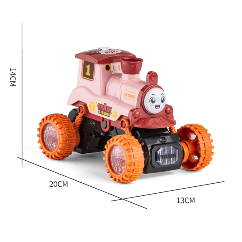 

Stunt Dancing Smoking Train Children Electric Light Locomotive Spray Train Revolving Steam Train Universal Car Gift for Children