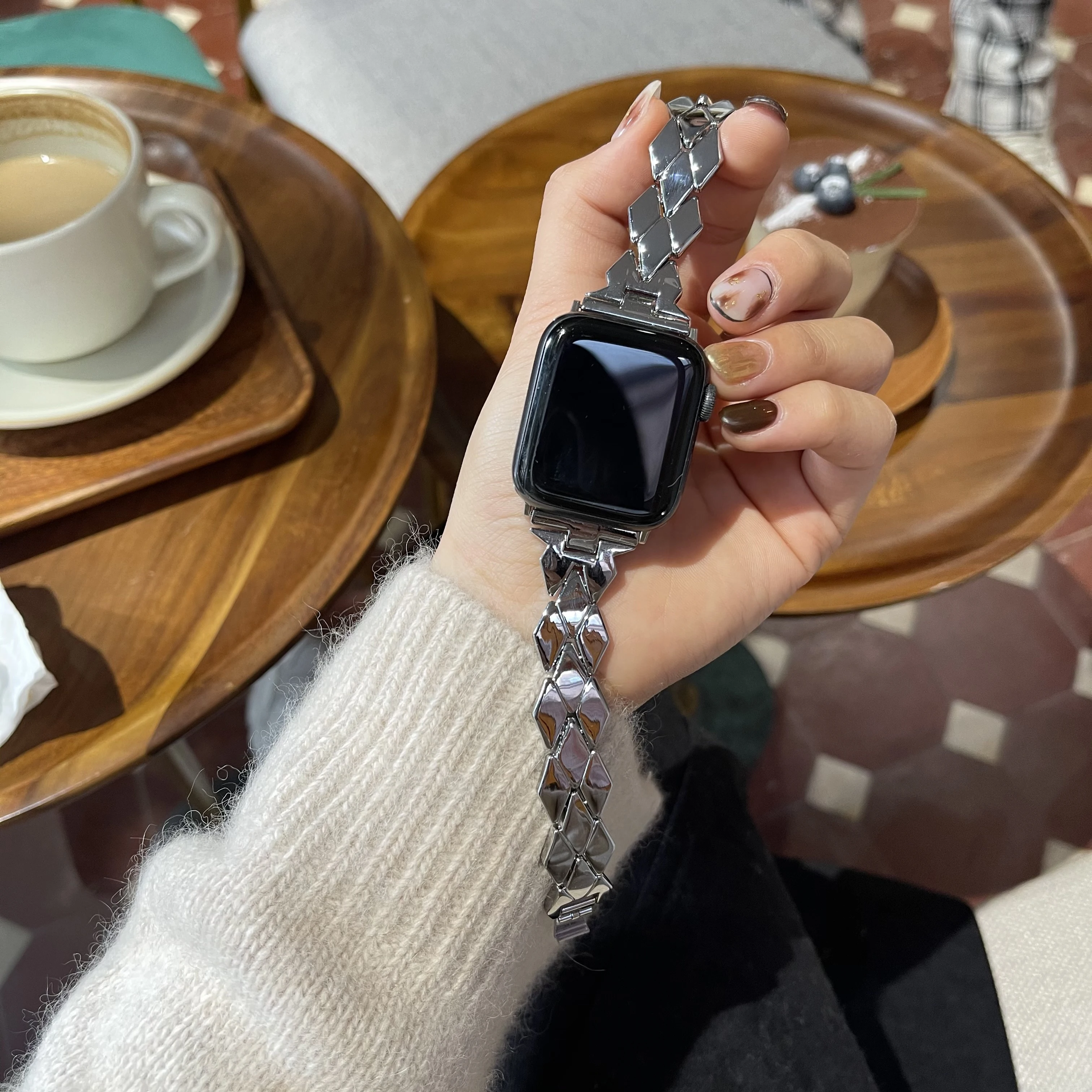 

Ремешок стальной для Apple Watch 44 мм, сменный Браслет для наручных часов iwatch Series 5 4 3 2 1 38 мм 42 мм