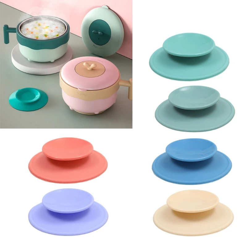 

Random Color Baby Feeding Anti-slip Pads Two-sided Suction Cup Children Silicone Dish Cup Double Sucker Mats Coasters