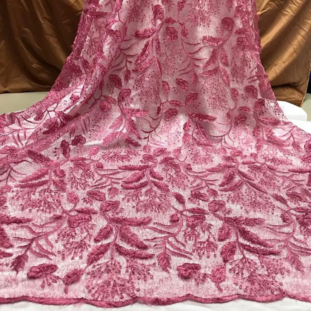 Желтая Высококачественная африканская сухая кружевная ткань оранжевая