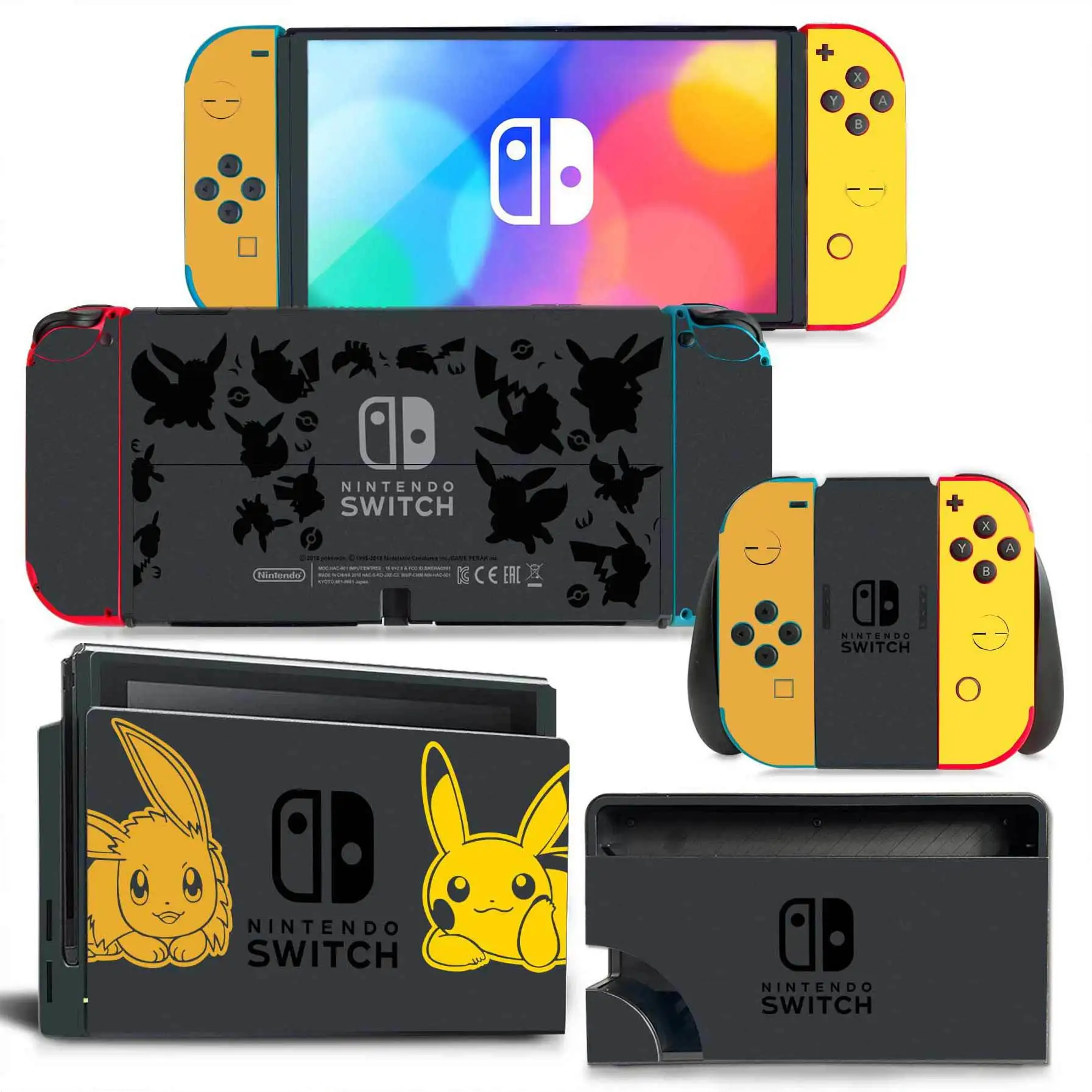 Мультяшный Аниме Покемон Пикачу гэнгар новая наклейка для переключателя Oled