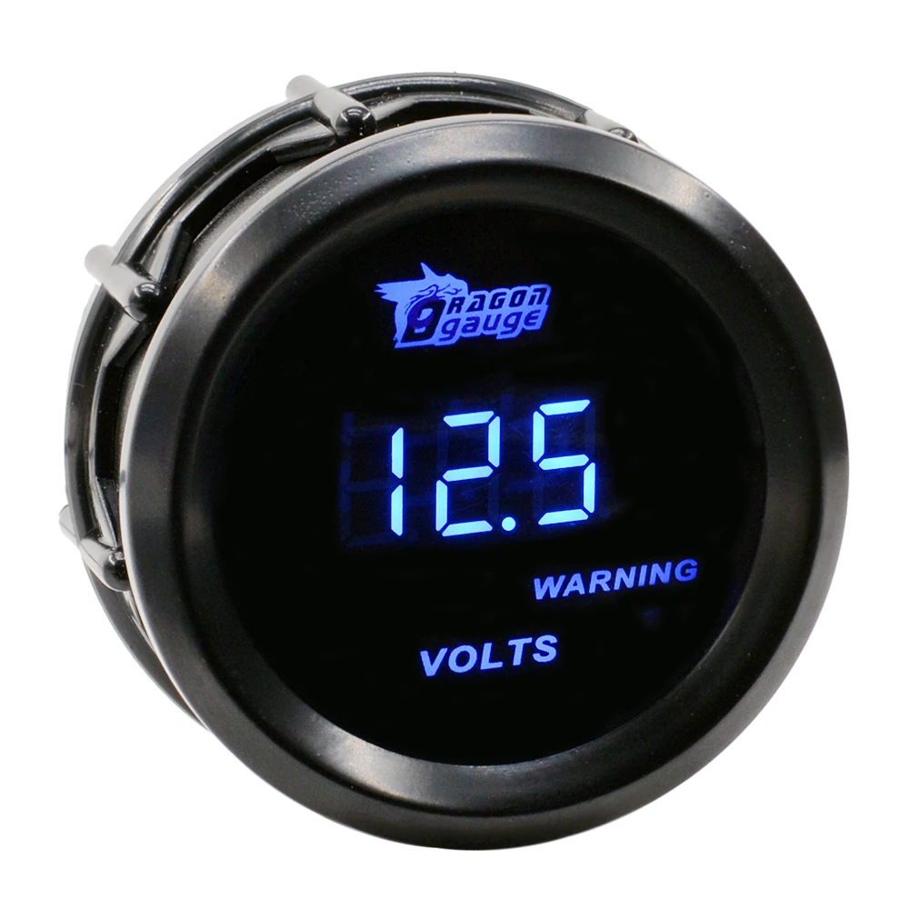 Dragon 52mm  Blue LED BackLight Auto Car Motorcycle 12V Digital Voltage Volt Gauge Measurement Range 8-18V Meter Free Shipping (art.: 71f96794) - 71f96794