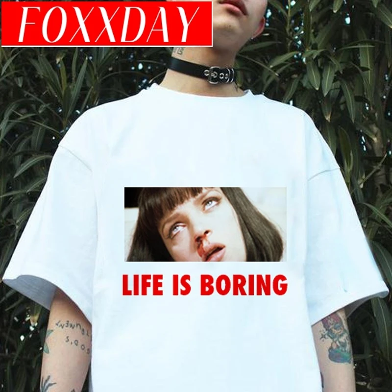 Белая женская футболка в стиле Харадзюку Новинка лета 2017 с принтом из надписей Life