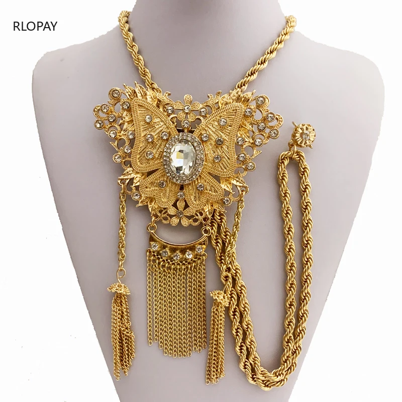 Арабский Золотой хрустальный кулон ажурное ожерелье с двойным лицом Подвеска