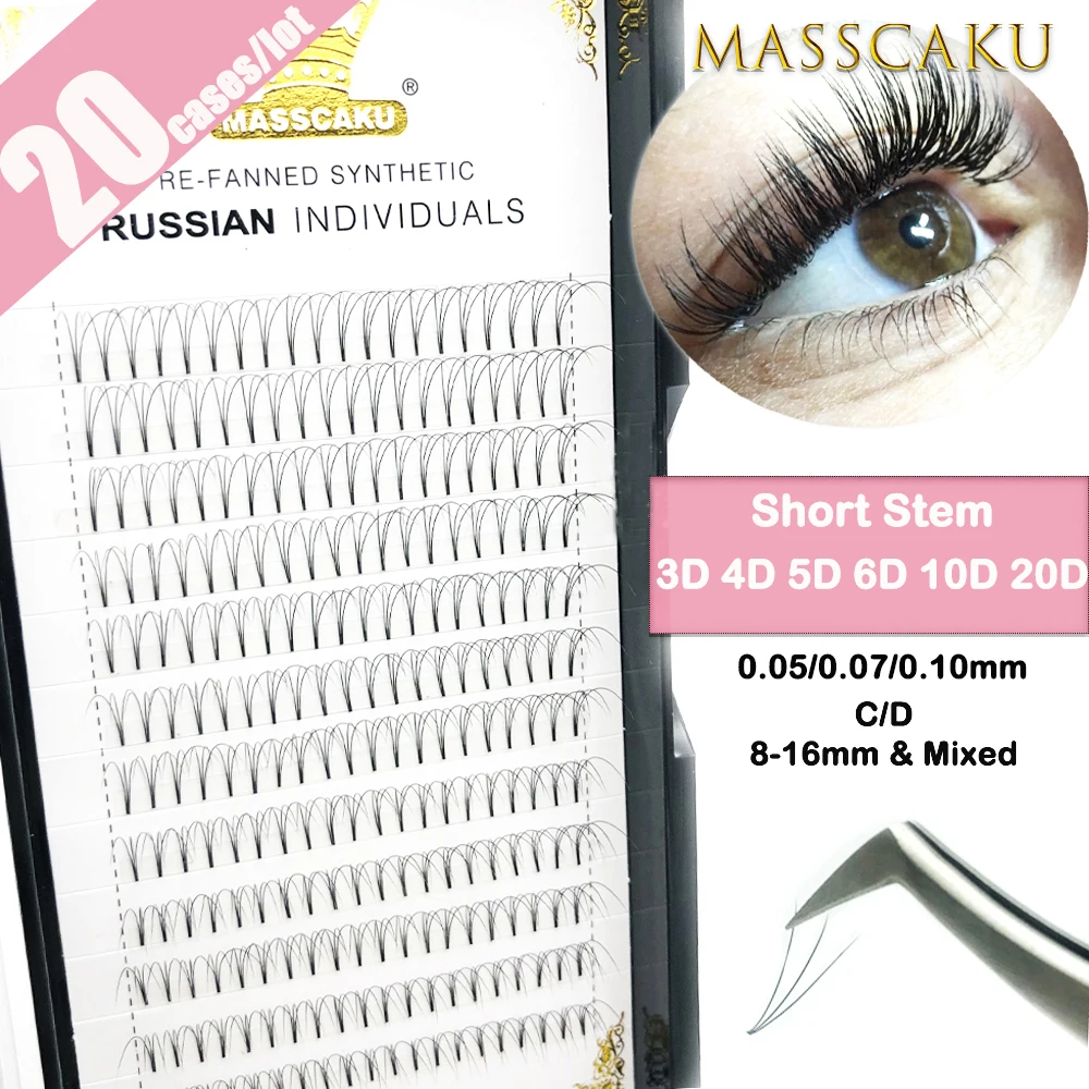 MASSCAKU 20 штук/партия 3D-20D готовые объемные ресницы для наращивания русский объем