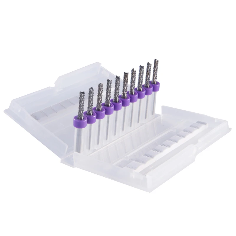 Фреза Pcb 10 шт. миниатюрная Концевая фреза 1 мм из карбида вольфрама для гравировки